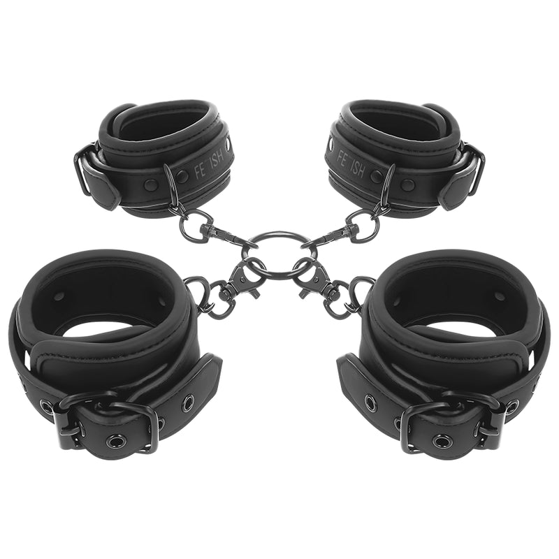 Fetish Submissive - Set Esposas Manos Y Tobillos Con Forro De Nopreno