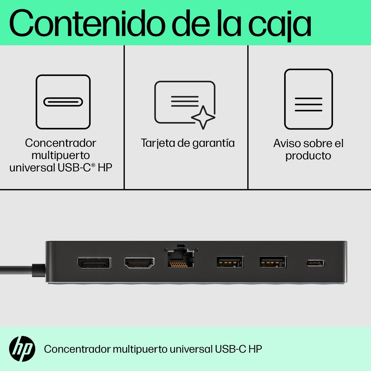 EAN 0196188636312 - HP Universal USB-C Multiport Hub Acoplamiento USB 3.2 Gen 2 (3.1 Gen 2) Type-C Negro imagen 5