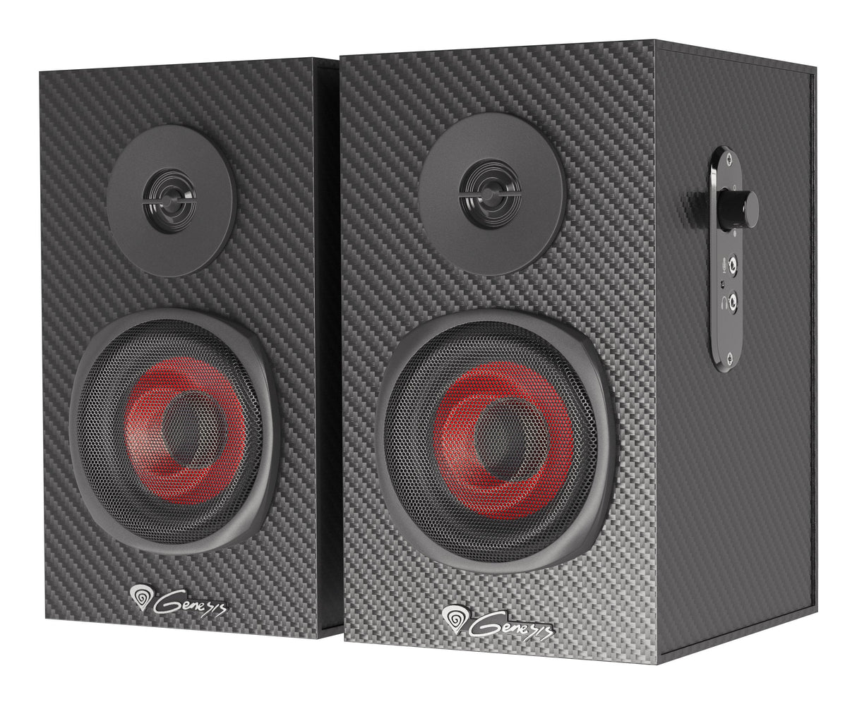 Natec Altavoces 2.0 Genesis Helium 200 10 W Negro, Rojo Alámbrico