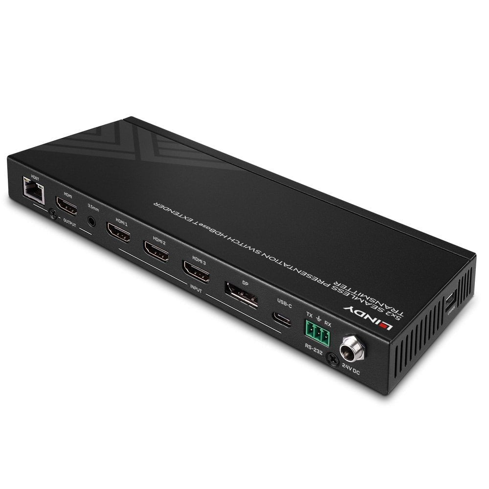 Lindy 38338 Extensor Audio/Video Transmisor De Señales Av Hdmi Dp Typ-C Inegro