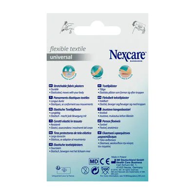 Nexcare Universal Flexible Textile Pack De 20 Apositos Surtidos - Transpirable - Elastico - Piel