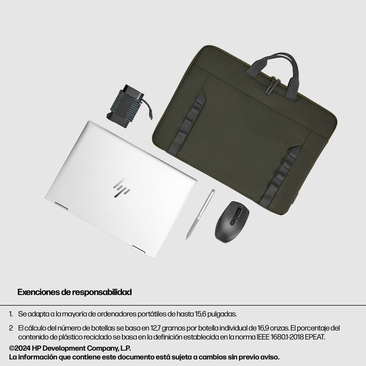 EAN 0197961660302 - HP 15.6 Modular Laptop Sleeve 39,6 cm (15.6") Verde, Gris imagen 6