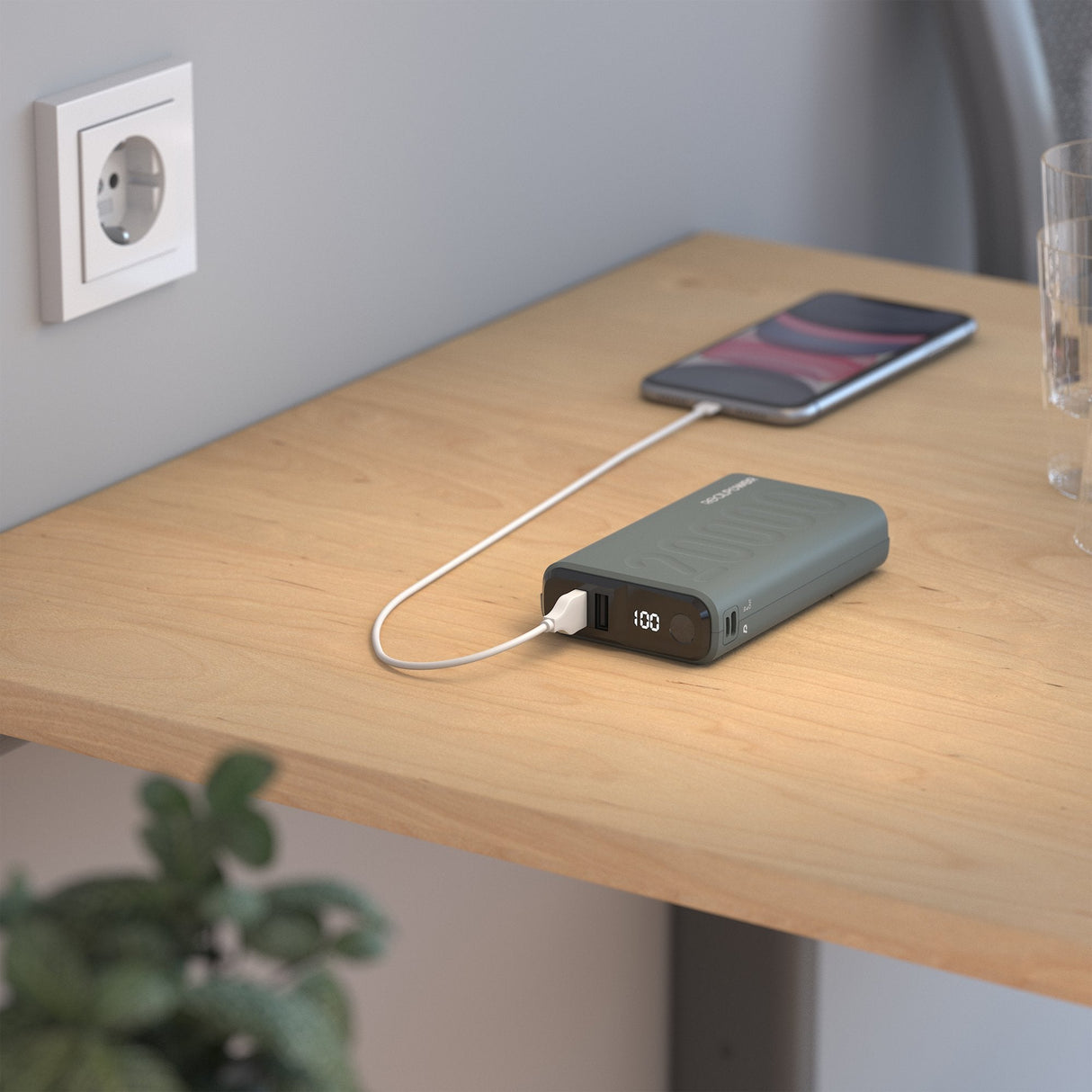 Batería Externa Realpower Pb-20000 Pd + Midnight Green