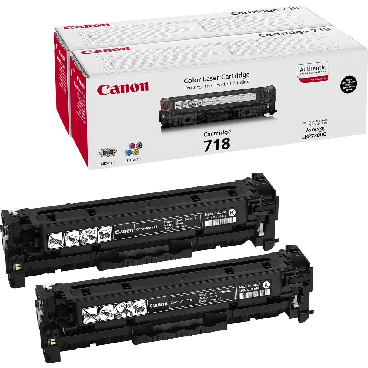 Toner Original Canon Mf724/728/729cx/Lbp7210/7660/7680 (Pack 2 Und) 3400pÁ.Ginas/Pack 2 Unidades
