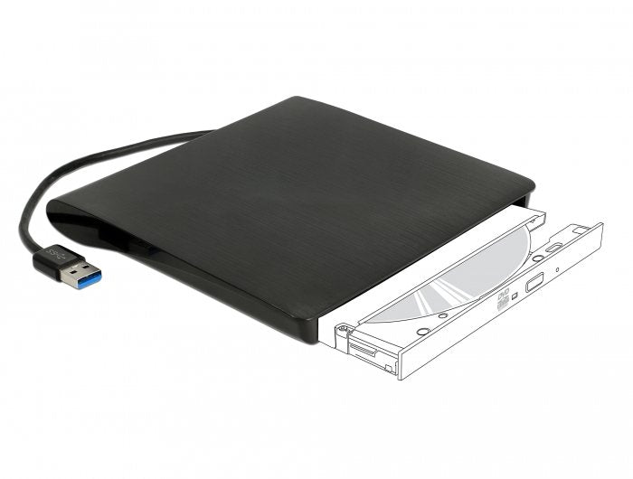 Delock Caja Externa Para Unidad Ultra Slim Sata De 5.25?, 9,5 Mm A Usb Tipo-A Macho