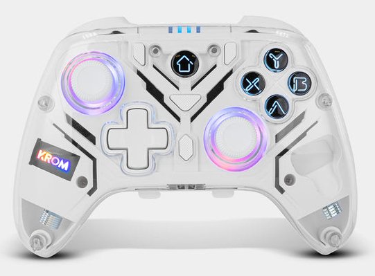 EAN 8436587974977 - Krom NXKROMKRYSTAL mando y volante Transparente, Blanco Bluetooth/USB Gamepad Analógico/Digital Android, imagen 2