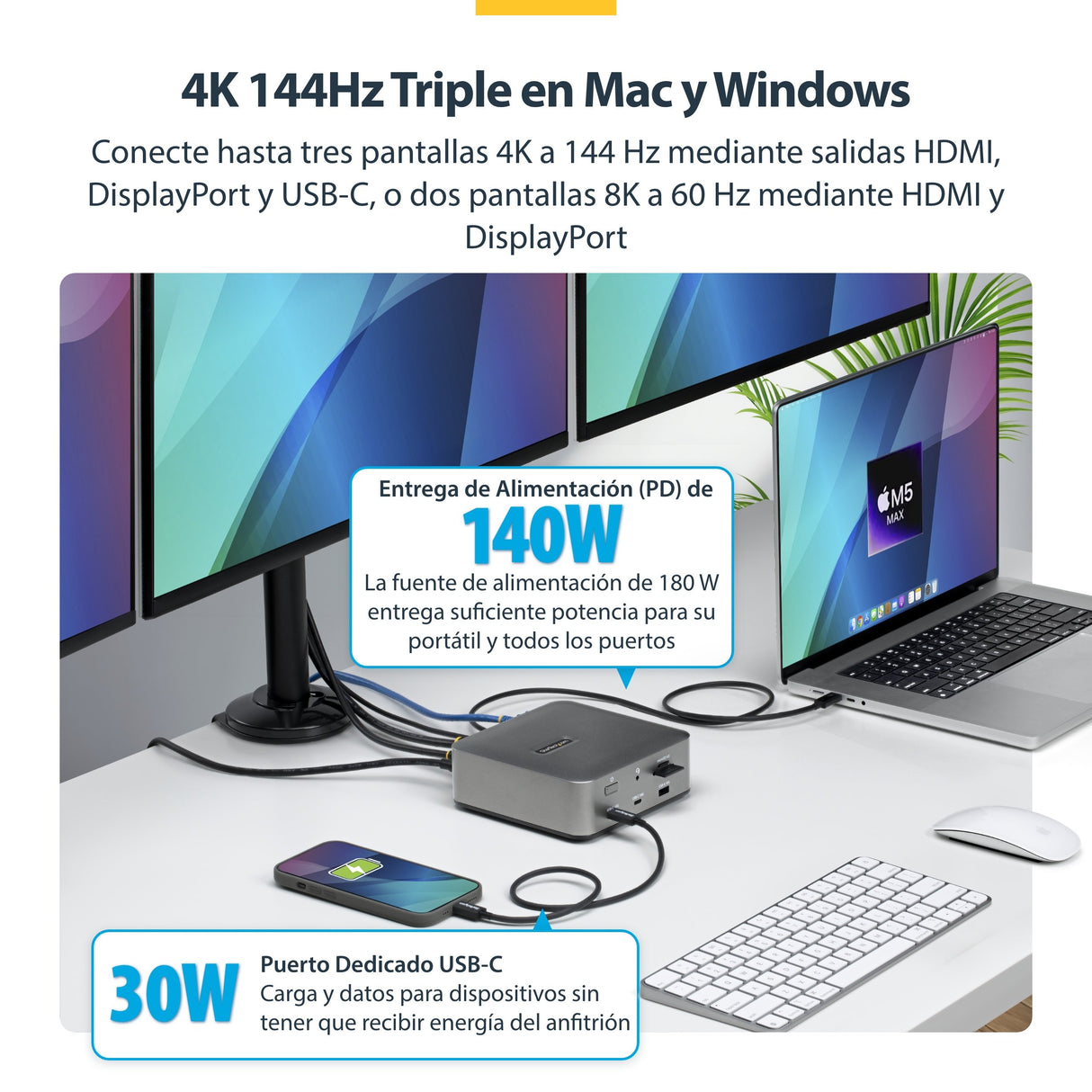 EAN 0065030923118 - StarTech.com 215UE-TB5USB4DOCK base para portátil y replicador de puertos Alámbrico Gris imagen 7