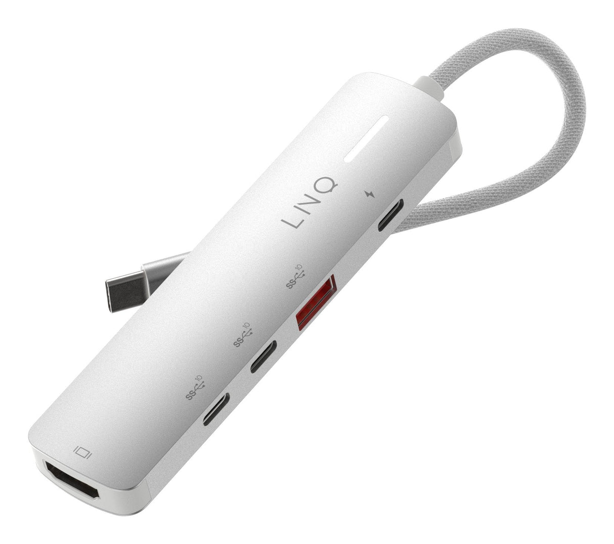 Hub 5 Puertos Pro Usb-C 140w Gris Linq Usb-C/ 1xusb3.2, 1xhdmi, 1xusb-C Pd Hasta 140w, 2xusb-C