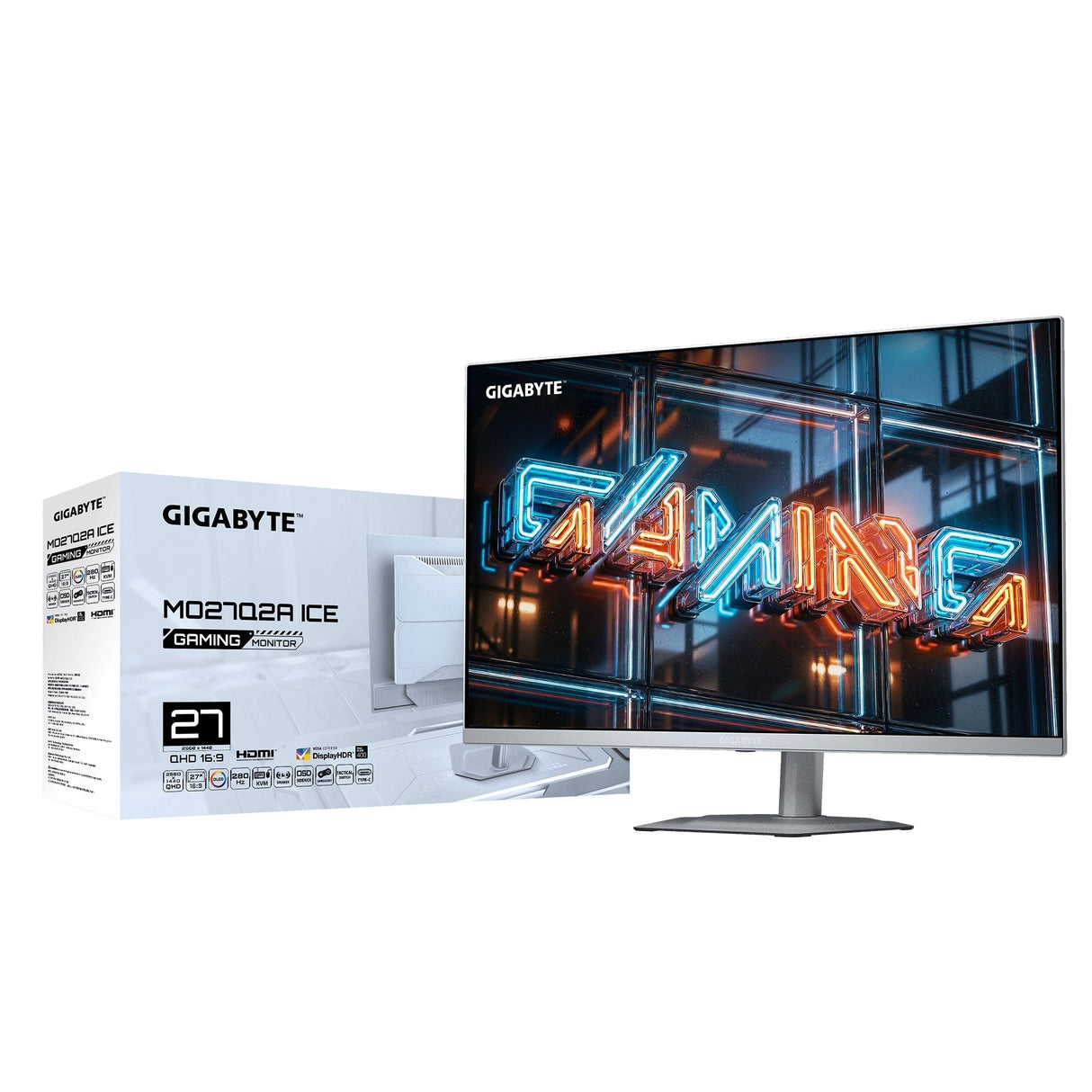 Monitor Gaming Gigabyte Mo27q2a Ice Oled 27 2k Qhd - 2560 X 1440, 280hz, 0.03ms, 250 Cd/M², Freesync Premium Pro, Displayhdr True Black 400, Hdmi 2.1, Displayport 1.4
