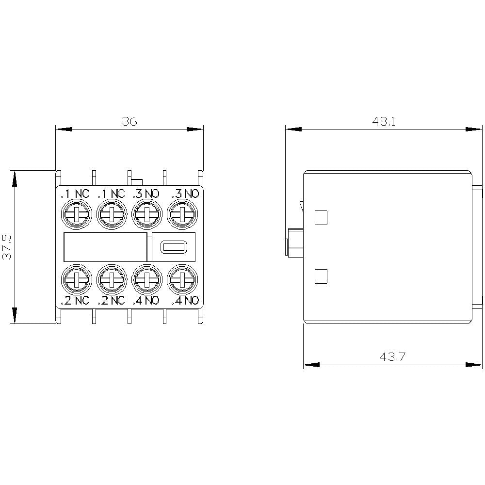 Siemens 3rh29111ha22 Hilfsschalterblock 2s+2 S00 S0 Front Schraubanschluss