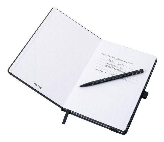 Troika Bloc De Notas Black Slimpad A5 Silberner Stift