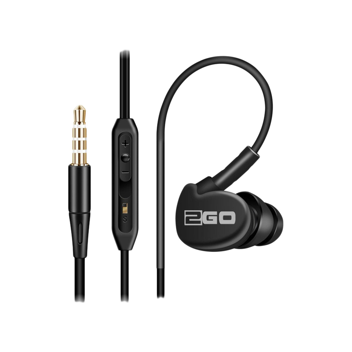 2go In-Ear Sport-Auriculares "Active 1", Negro