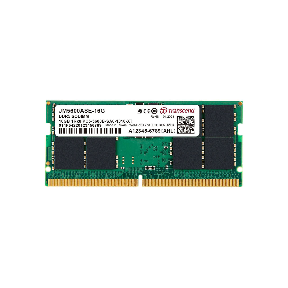EAN 0760557861263 - Transcend JetRam JM5600ASE-16G módulo de memoria 16 GB 1 x 16 GB DDR5 262-pin SO-DIMM imagen 1