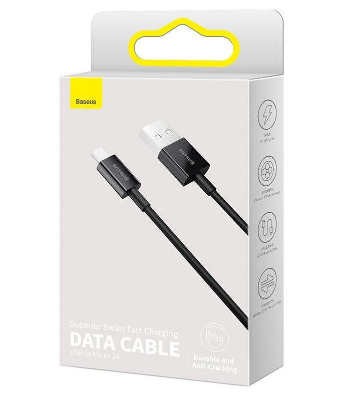 Baseus Data Cable Micro-Usb (2m) 2.0a Superior Series Black Camys-A01