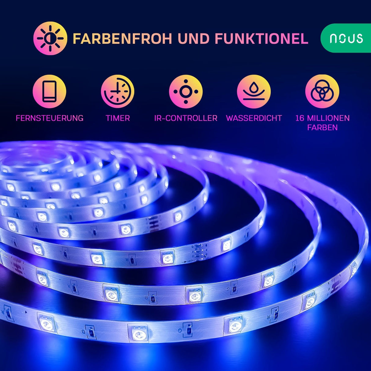 EAN 5907772033739 - Nous 5907772033739 iluminación inteligente Tira de luz inteligente Wi-Fi imagen 2