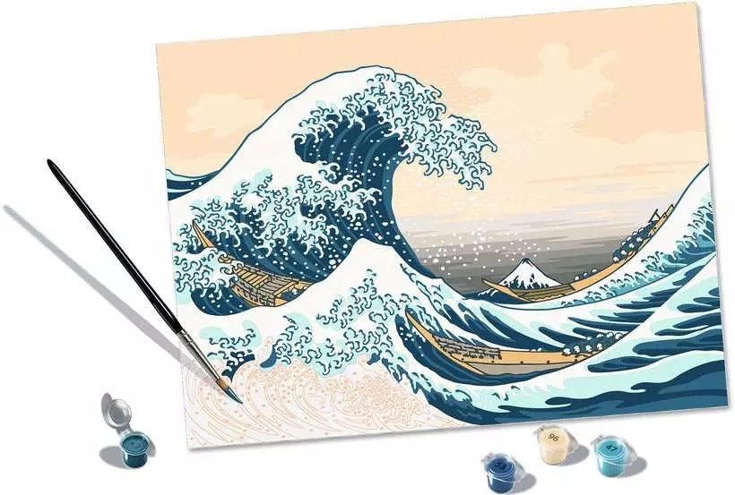 Colección De Arte De Ravensburger Creart - The Great Wave (Hokusai), Paint 23690