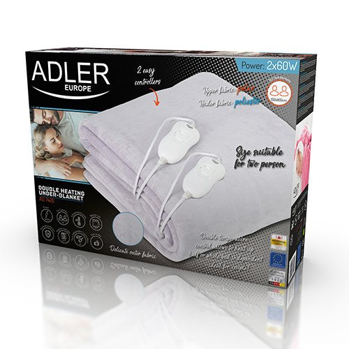 EAN 5902934832540 - Adler AD 7426 manta eléctrica y almohadilla Calentador de cama eléctrico 60 W Gris Vellón, Poliéster imagen 5