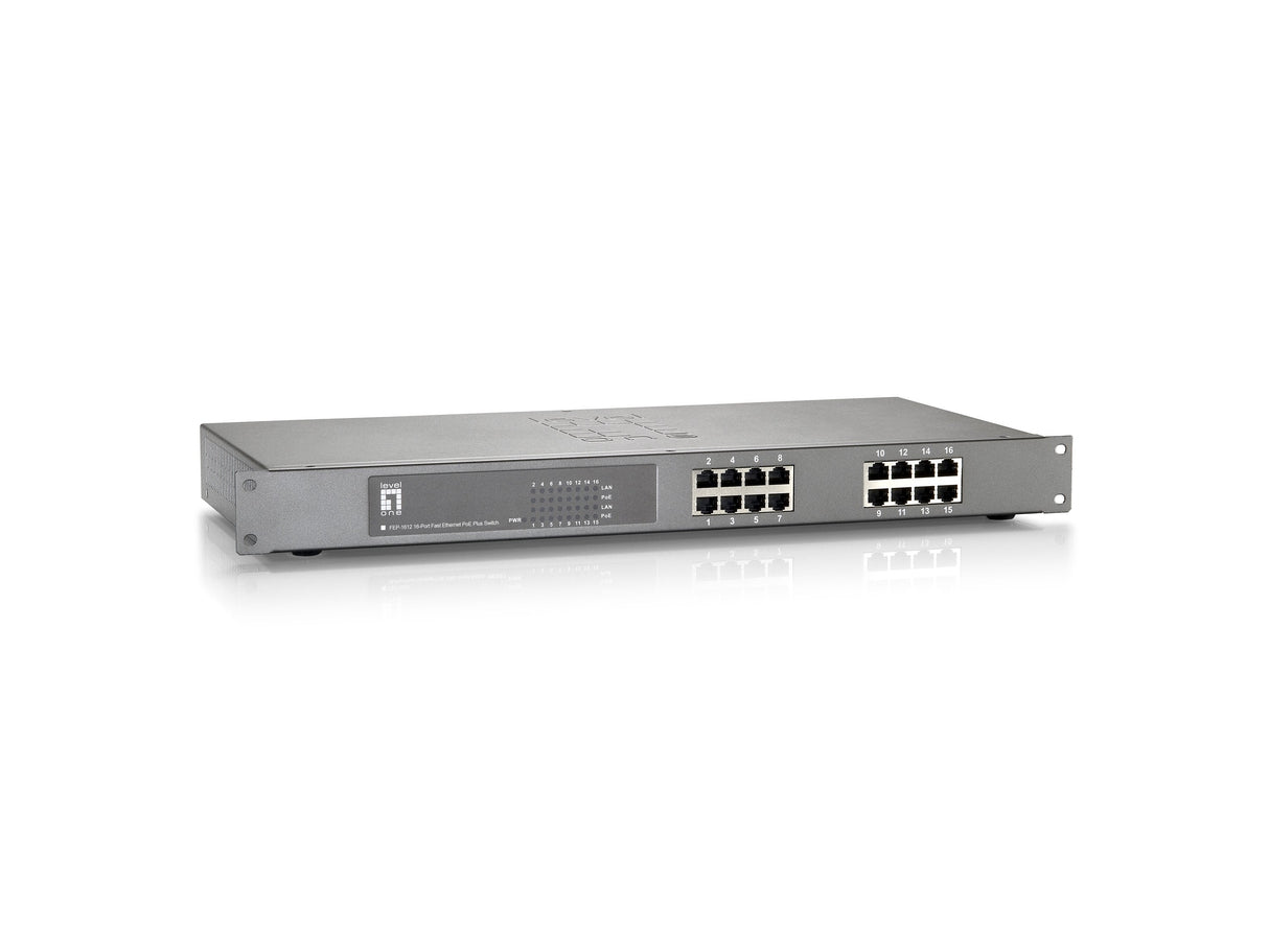 Levelone Switch 16x Fe Fep-1612w380 19" 380w 16xpoe+