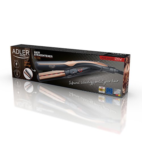 EAN 5902934831345 - Adler AD 2318 Utensilio de peinado Plancha de pelo Caliente Negro, Coral 120 W imagen 8