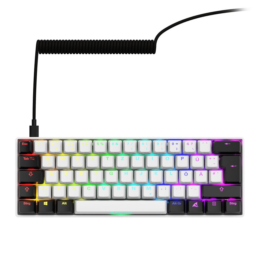Sharkoon Skiller Sgk50 S4 Gen2, Teclado De Juegos White, De-Layout, Gateron Yellow 4044951041886