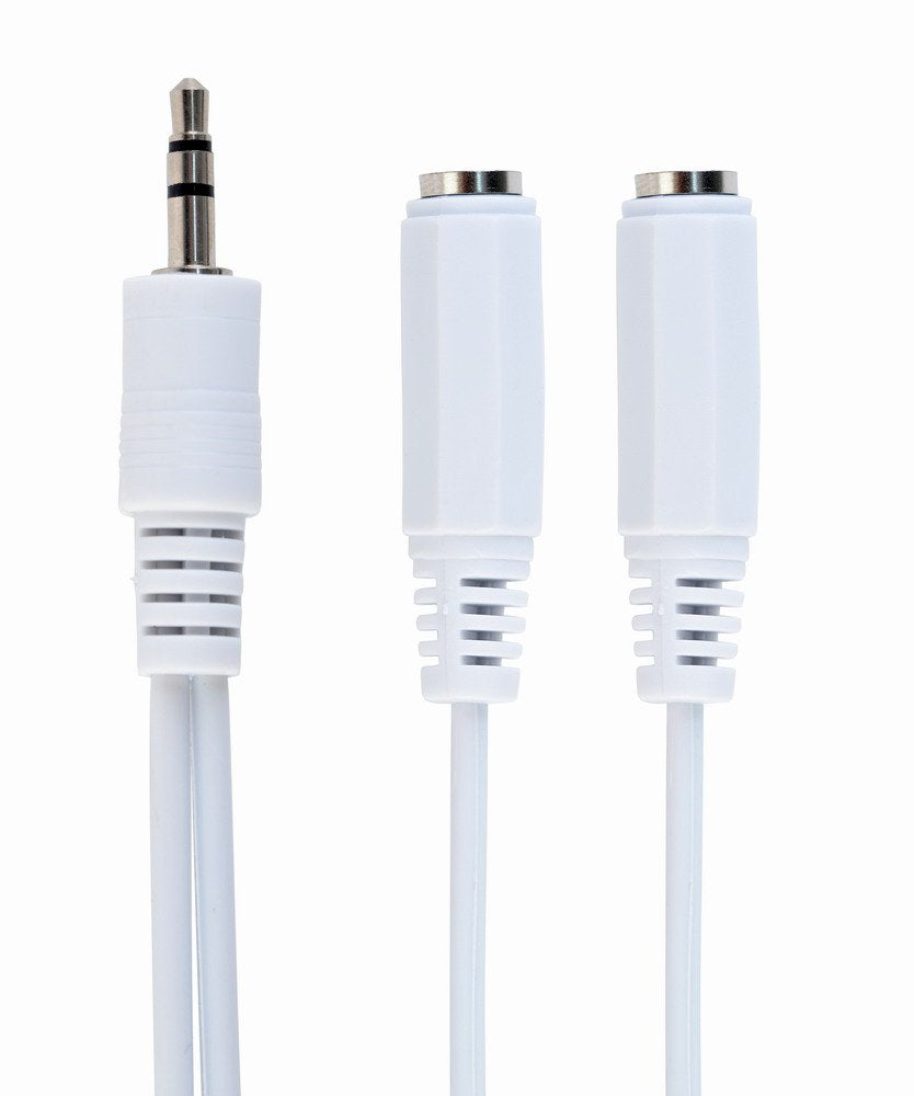 Adaptador Audio Estereo Gembird Jack 3.5mm Macho A 2 Jack 3.5mm Hembra Blanco Cca-415w