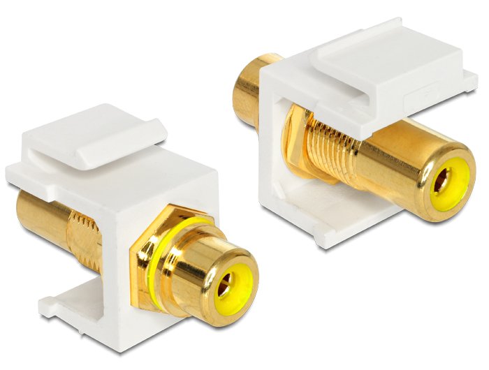 Keystone Modul Cinch Buchse > Cinch Buchse Chapado En Oro Gelb Weiss