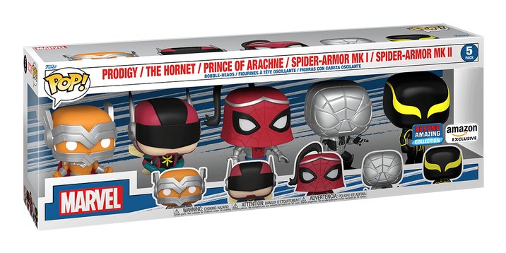 Blister 5 Figuras Pop Marvel Spiderman Exclusive