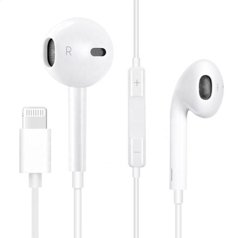 Fiesta Auriculares Boton + Mic Lightning Blanco