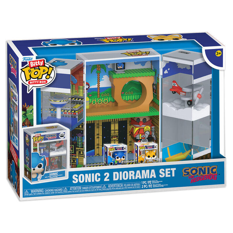 Figura Bitty Pop Boxes Sonic The Hedgehog Sonic 2 Diorama Set