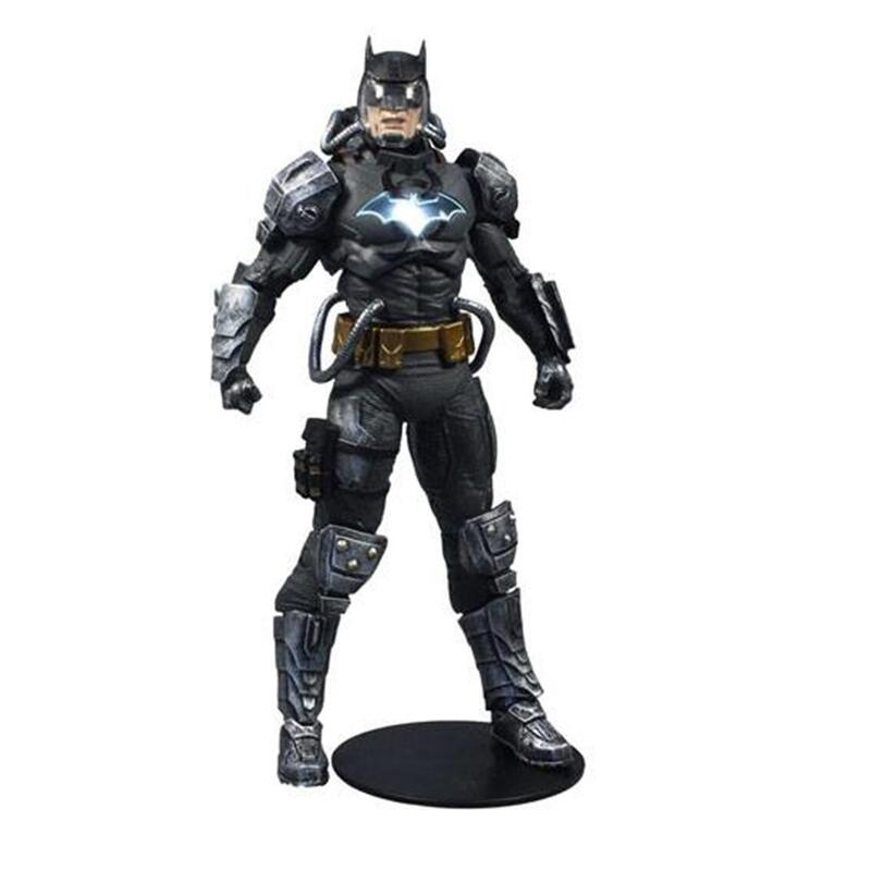 Figura Mcfarlane Toys Dc Multiverse Batman Hazmat Suit Gold Etiqueta Luz Logo Batman