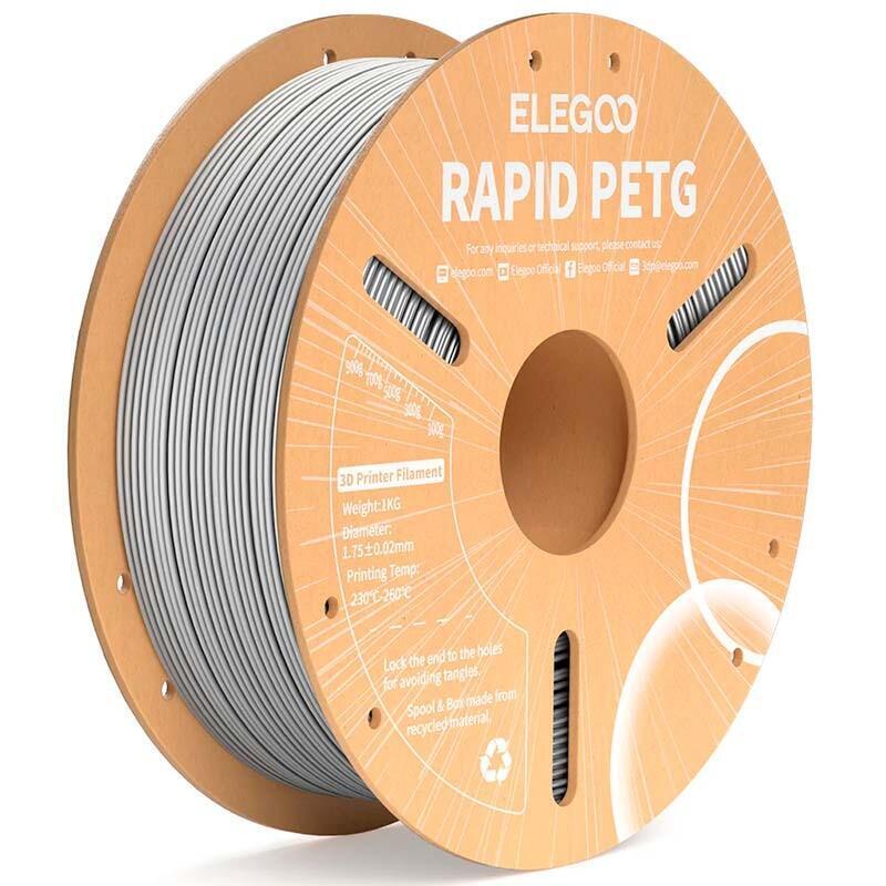 Filamento Elegoo Rapid Petg Gris Para Impresoras 3d Fdm 1.75mm Bobina De 1kg