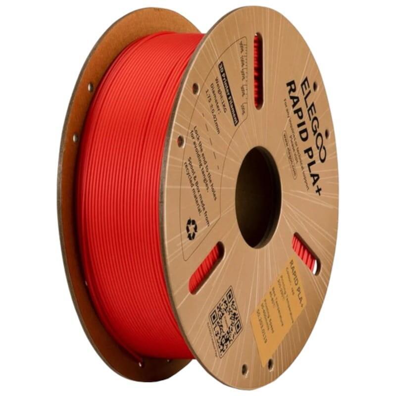 Filamento Elegoo Rapid Pla + (Plus) Rojo - 1.75mm - Impresión De Alta Velocidad Hasta 600mm/S - Bobina De 1kg