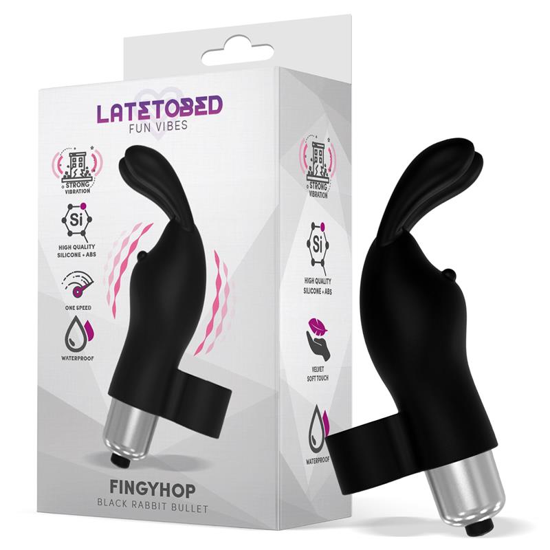Fingyhop Bala Vibradora Con Conejito Siicona Negro