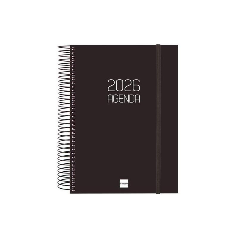 Finocam Agenda Espiral Opaque E10-155x212mm 1dp Tapa Pp Negro 2026