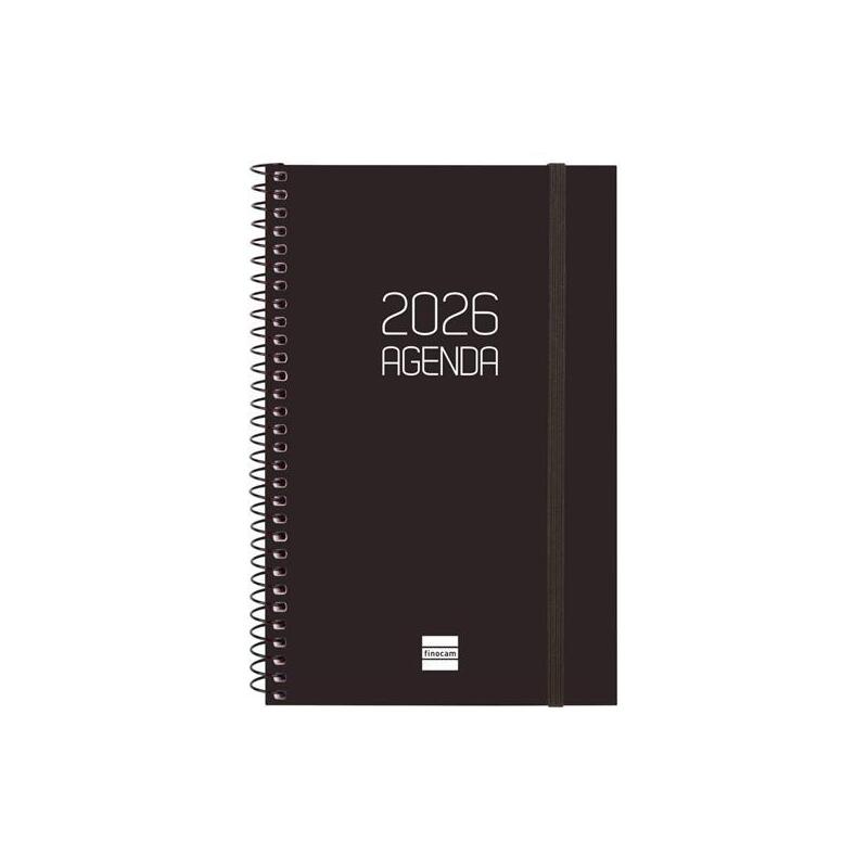 Finocam Agenda Espiral Opaque E5-117x181mm Svh Tapa Pp Negro 2026
