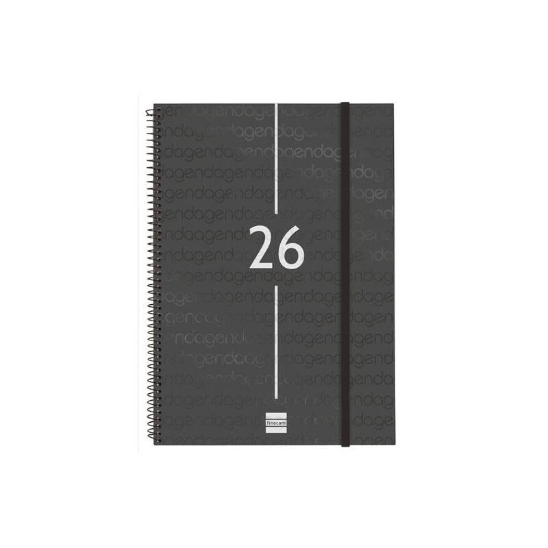 Finocam Agenda Espiral Year E40-210x297mm Svv Tapa Pp Negro 2026