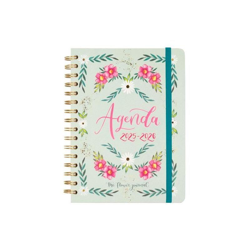 Finocam Agenda The Flower Journal Espiral Doble E10 - 155x212mm Svh Tapa Dura Verde 2025-2026