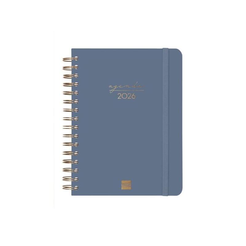 Finocam Alma Agenda - Anual 2026 - Con Espiral - Formato E10 - 180x30x220mm - 1 Dia Por Pagina - Azul