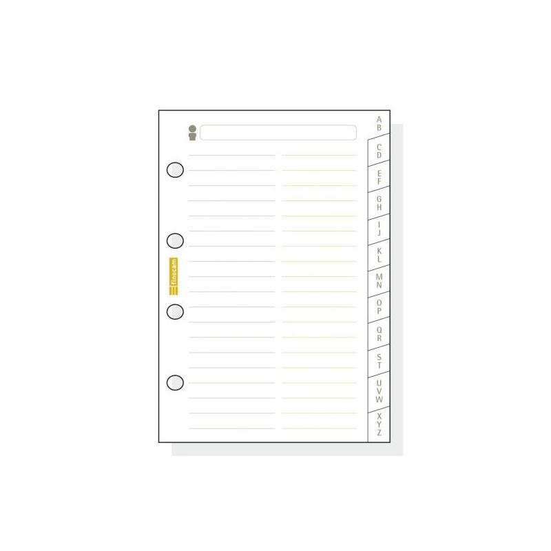 Finocam C175 Indice Alfabetico Para Agendas Classic - 12 Solapas - Formato 601 - 56x89x3mm - Cartulina - Blanco