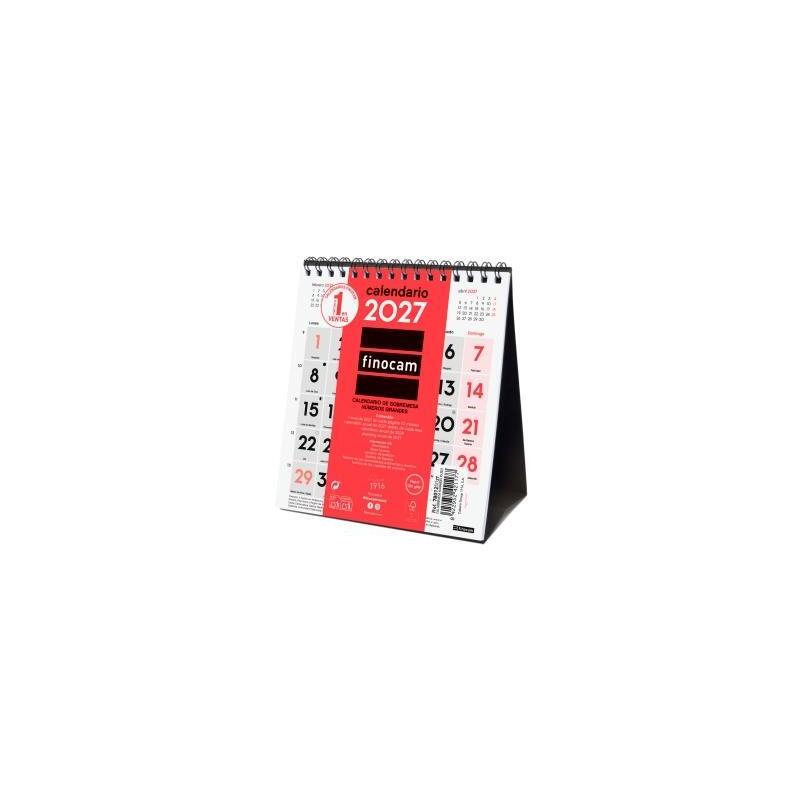 Finocam Calendario De Sobremesa 12 Meses Números Grandes Xs-140x150mm Neutro 2027