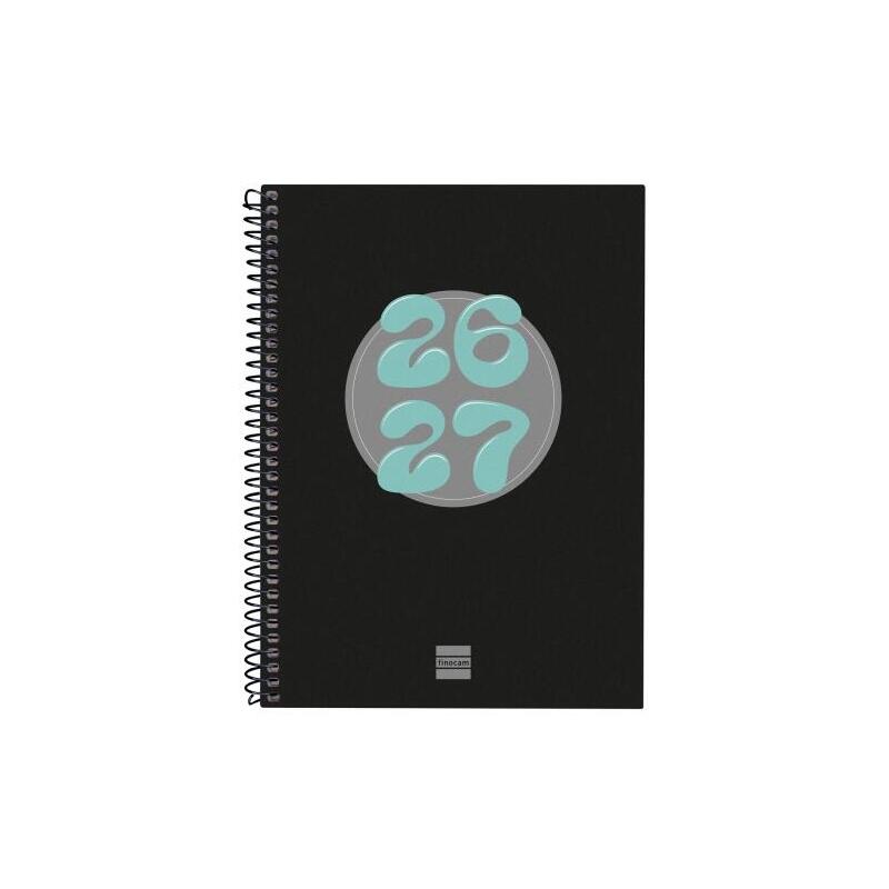 Finocam Cool Agenda Escolar 26/27 - Semana Vista Horizontal - Formato 4º - 155x212mm - Tapas De Carton Forrado - Papel