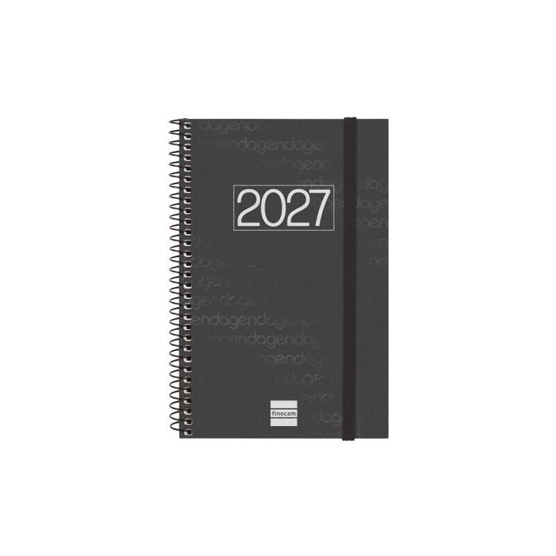 Finocam Espiral Basics Year Agenda - Anual 2027 - Semana Vista Horizontal - Formato E5 - 117x181mm - Espiral - Tapa De