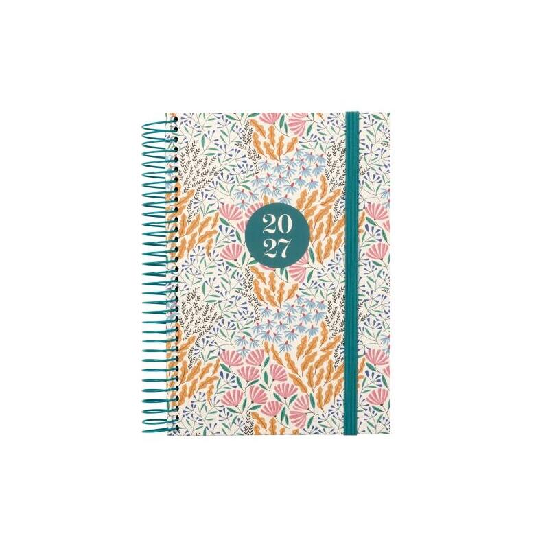 Finocam Moda Espiga Agenda Internacional - Anual 2027 - 1 Dia Por Pagina - 140x204mm - Goma Elastica - Tapa Dura De