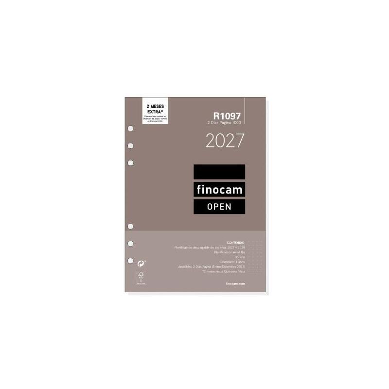 Finocam Recambio Anual Agenda De Anillas Open R1097 1000-155x215mm 2dp 2027