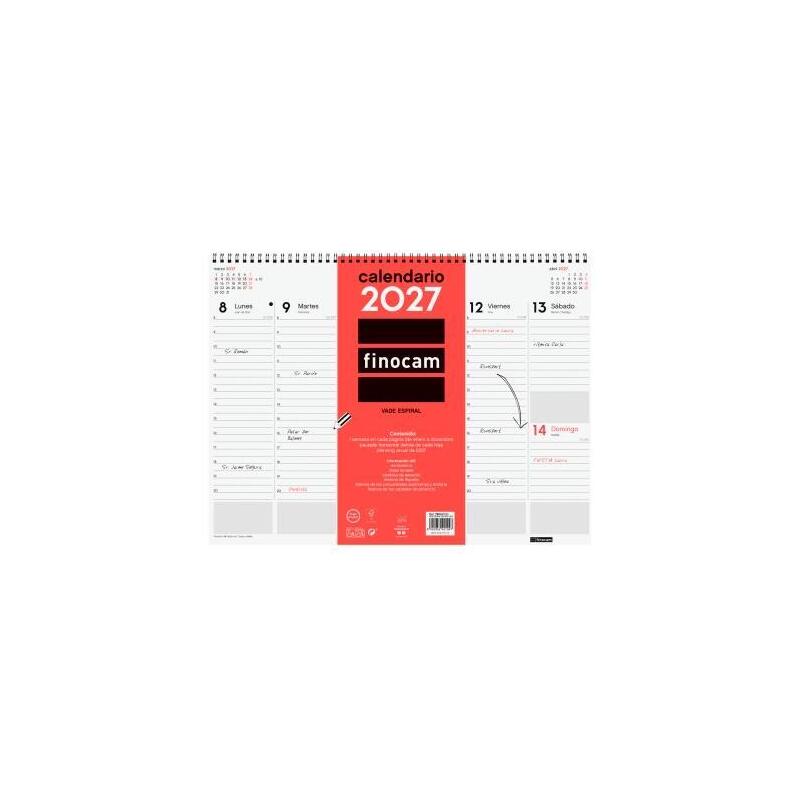 Finocam Vade Calendario Espiral Sobremesa 420x310mm Svv Neutro 2027