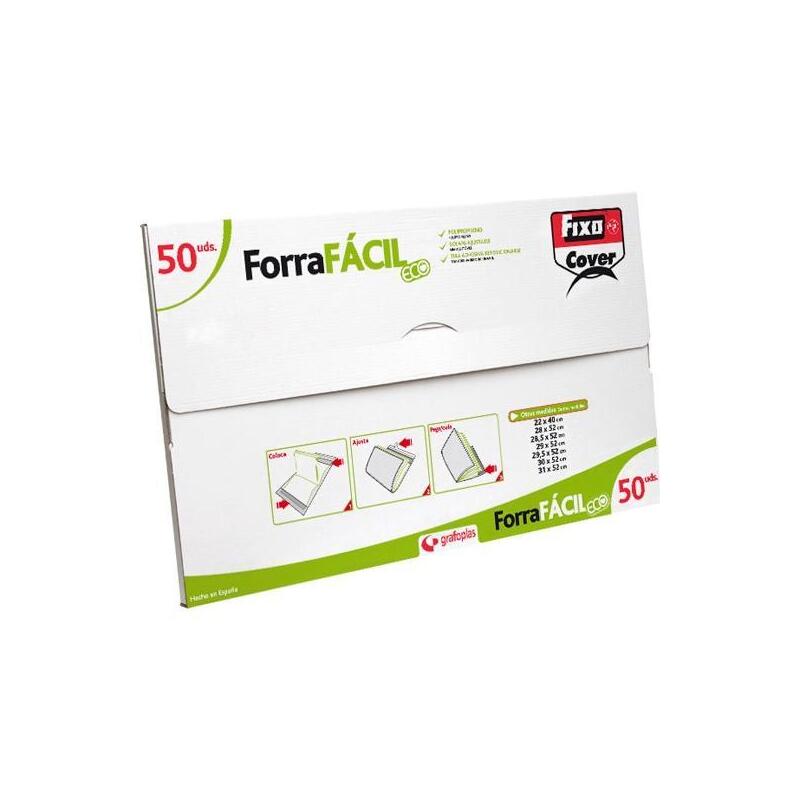 Fixo Forro Libros Forrafácil Eco Ajustable Pp 290x520mm Caja 50 Ud