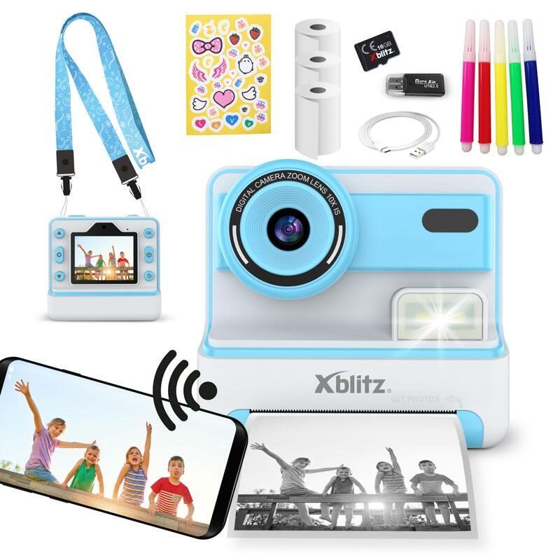 Cámara Instantánea Flash Blue Con Impresora Térmica Para Niños