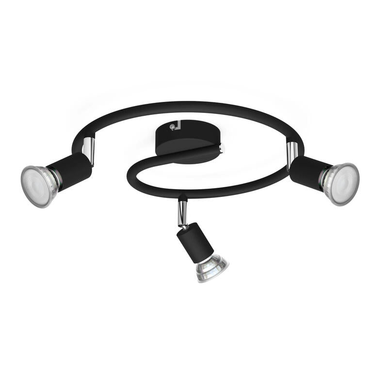Foco 3 Elementos Limbali Gu10 (Bombilla No Incluida) Color Negro Ø 29,3 X 13 Cm