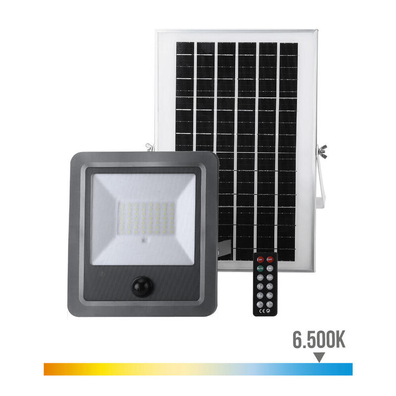 Foco Proyector Solar Con Sensor 300w 3.500lm 6.500k Edm