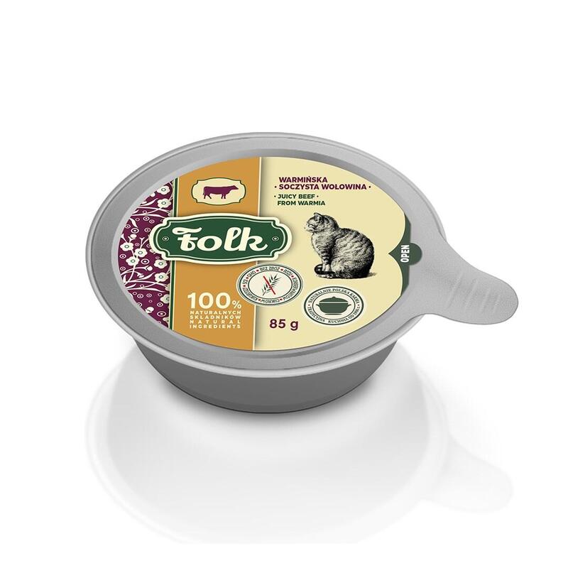 Folk Carne De Res Jugosa De Warmia Comida Húmeda Para Gatos - 85 G
